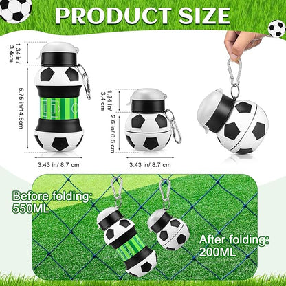 4 Pcs Soccer Gift Set Soccer Drawstring Bag Soccer Stuff, Silicone Water Bottle, Quick Dry Towel, Socks for Training Sports Accessories
