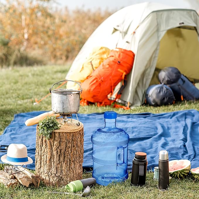 Water Storage Container, 5L/ 1. 3 Gallon Water Bottle with Screw Cap and Handle - Portable Water Jug for Sports Outdoor Travel Camping Supplies