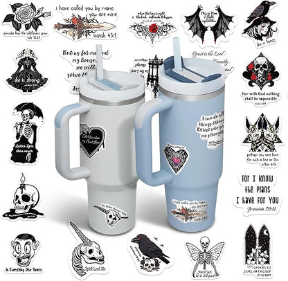 50Pcs Gothic Style Stickers Pack - Dark Aesthetic Vinyl Stickers, Easy to Apply, for Water Bottles, Laptops, Phones, Skateboards, Adults, Teens, Kids