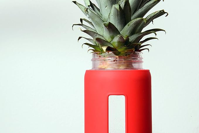 Sigg Dream Glass Water Bottle with Silicone, 0.65 Litre, Scarlet