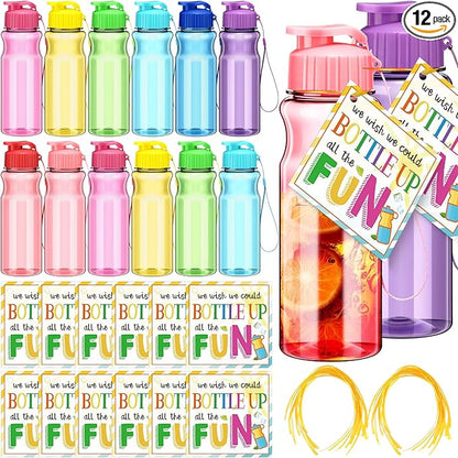 Water Bottles Bulk End of the Year Gifts for Students 18 oz Portable Sports Water Bottle Summer Graduation Student Gifts from Teacher for Kids School Classroom Prizes Goodie Bag (12)