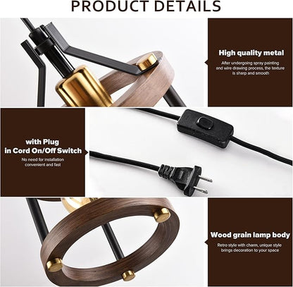 MO&OK Chandelier Vintage Pendant Light Fixture, Wood Color Farmhouse Wooden Metal Chandeliers, Open Frame Hanging Lighting for Diningroom,Bar, Entrance Hall, Kitchen Island H10.6 xD6.7-1 Light