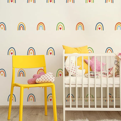 Rainbow Wall Stickers Kids Room Decals Peel and Stick Wall Decals for Living Room Bedroom Nursery Home Decor Playrooms Wall Decals (Color 02)