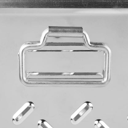 Tovolo Macklin, Stamped Steel & Wire Basket for Closet & Cubby Storage Vintage-Inspired Design with Customizable Label Plate, Medium, Zinc