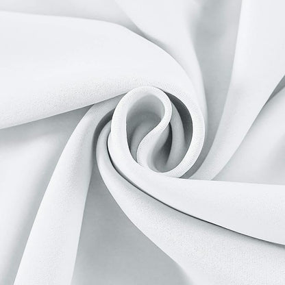4 Panels White Valance for Windows 42x18 Inch Solid Thermal Insulated Blackout Rod Pocket Kitchen Short Curtain Toppers Valance for Bathroom Living Room