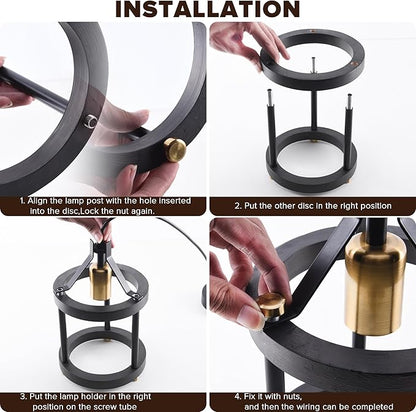 MO&OK Chandelier Vintage Pendant Light Fixture, Wood Color Farmhouse Wooden Metal Chandeliers, Open Frame Hanging Lighting for Diningroom,Bar, Entrance Hall, Kitchen Island H10.6 xD6.7-1 Light