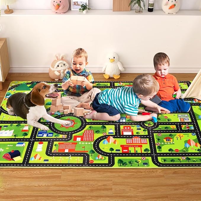 Kids Rug 5x7 Kids Room Rugs for Bedroom Carpet Kids Educational Rug Extra Car Rug Soft Crawling Play Mat for Children Toddlers Classroom Playroom