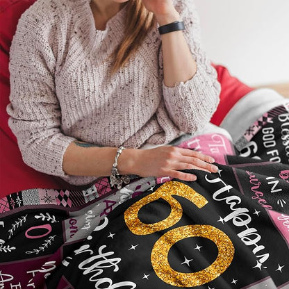 60th Birthday Gifts for Women, 60th Birthday Gift Ideas, 60th Birthday Gifts Blanket 50"X60", Gifts for 60 Year Old Woman, 60th Birthday Decorations, 60 Year Old Birthday Gifts for Women