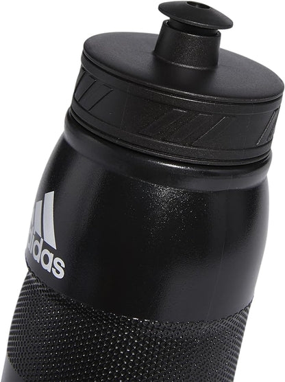 adidas unisex adult 750 Ml (28 Oz) Stadium Refillable Plastic sports water bottles, Black/White, One Size US