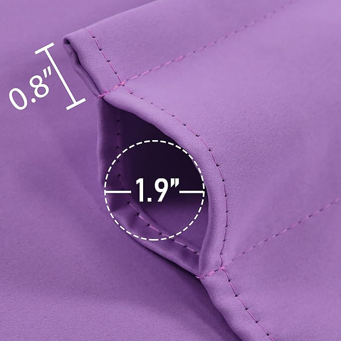 Light Purple Valance for Windows 60x18 Inch Solid Thermal Insulated Blackout Rod Pocket Kitchen Short Curtain Toppers Valance for Bathroom Living Room, Lilac Lavender