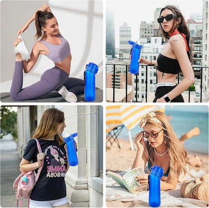 Air Water Bottle with Flavor Pods, 750ML Scent Water Cup with Flavor Pods Box，0% Sugar Fragrance Water Bottle Suitable for Outdoor Sports (Blue+1pods)