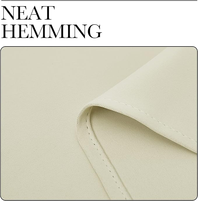 NICETOWN Kitchen Curtains for Decoration, Thermal Insulated Grommet Room Darkening Draperies/Panels for Laundry (Beige, 2 Panels, W42 x L68 inches)