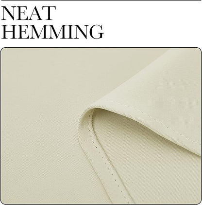 NICETOWN Beige Room Darkening Curtains 108" Long for Boho Farmhouse Home Decoration, 55" Wide, Set of 2, Window Treatment Total Privacy Drape Panels for Bedroom Living Room Guest Room
