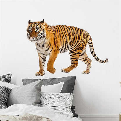 Lifelike Tiger Wall Decal 3D Animals Wall Sticker Safari Wall Decor for Nursery Kid'sroom School Classroom Livingroom Bedroom Bathroom Decoration (Lifelike Tiger 6)