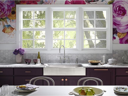 KOHLER Vault 30" Single Bowl 18-Gauge Stainless Steel Apron Front Kitchen Sink Undermount Installation K-3943-NA