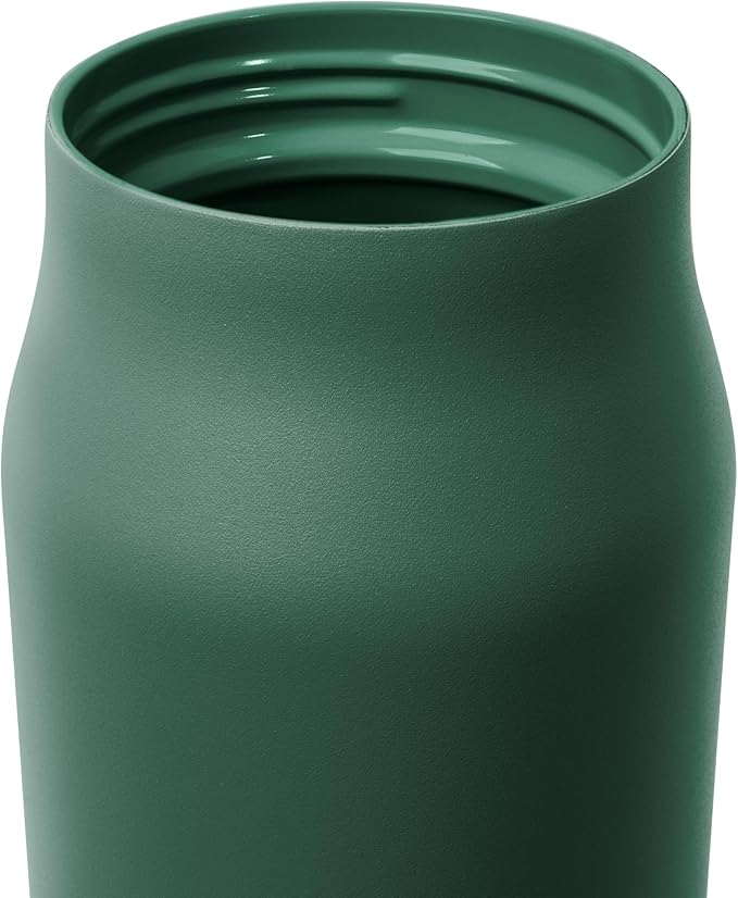 Simple Modern Water Bottle with Push Button Straw Lid | Ceramic-Lined Insulated Stainless Steel | Travel Water Bottles for Gym & Sports | Leak Proof | Mesa Signature Collection | 34oz, Forest