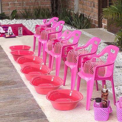 30 Pcs Kids Foot Spa Kit for Girls, Spa Party Supplies for Girls with 6 Pcs Foot Tub & 6 Pcs Pink Hand Towels & 6 Pcs Eye Masks & 6 Headbands & 6 Handbags for Girls Sleepover Slumber Party Supplies