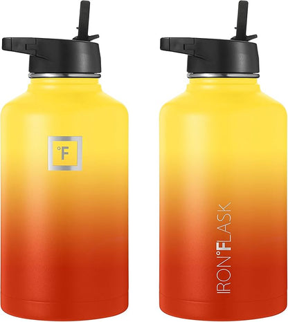 Iron Flask Sports Water Bottle - 64 Oz, 3 Lids (Straw Lid), Leak Proof, Vacuum Insulated Stainless Steel, Double Walled, Thermo Mug, Metal Canteen
