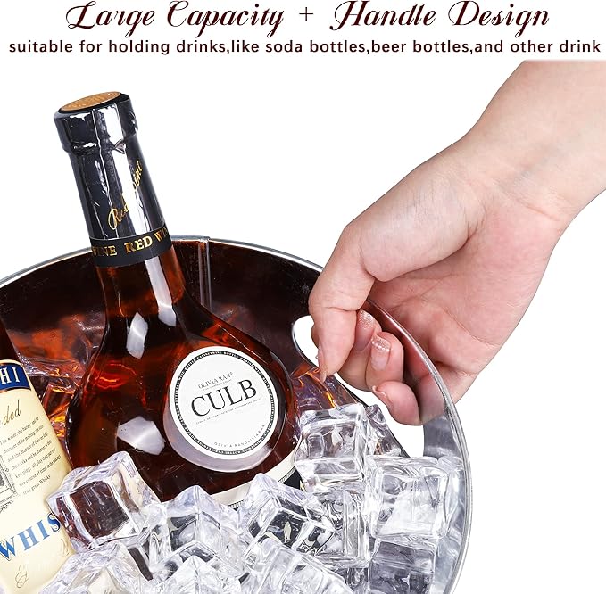 4 Pieces Galvanized Metal Drink Cooler Beverage Tubs Insulated Drink Tub with 4 Ice Scoop and 4 Stainless Steel Tongs 4 Gallons Beverage Ice Tubs for Summer Parties