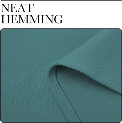 NICETOWN Short Kitchen Blackout Curtains, Thermal Insulated Solid Grommet Blackout Curtains/Drapes/Panels for Dining Room (Sea Teal, 1 Pair, 42 by 50-Inch)