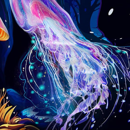 AILONEN Beautiful Jellyfish Shower Curtain,Magic Mushroom Waterproof Fabric Bath Curtain for Kids Girls,Boho Style Mysterious Planet Shower Curtain Set for Bathroom, 60" W*72" H