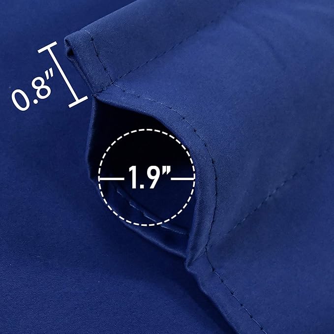 Navy Valance for Windows 72x18 Inch Solid Thermal Insulated Blackout Rod Pocket Kitchen Short Curtain Toppers Valance for Bathroom Living Room 1 Panel