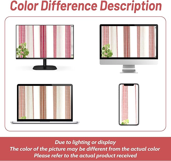 DriftAway Chris Linen Lined Valance Double Layer Thermal Insulated Room Darkening Blackout Valances 3 Inch Rod Pocket Vertical Striped Kitchen Valance for Bathroom 52 Inch by 18 Inch Red