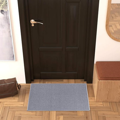 Machine Washable Modern Solid Design Non-Slip Rubberback 2x3 Pack of 2 Traditional Area Rug for Entryway, Bedroom, Kitchen, Bathroom, 2'3" x 3' - Pack of 2, Gray