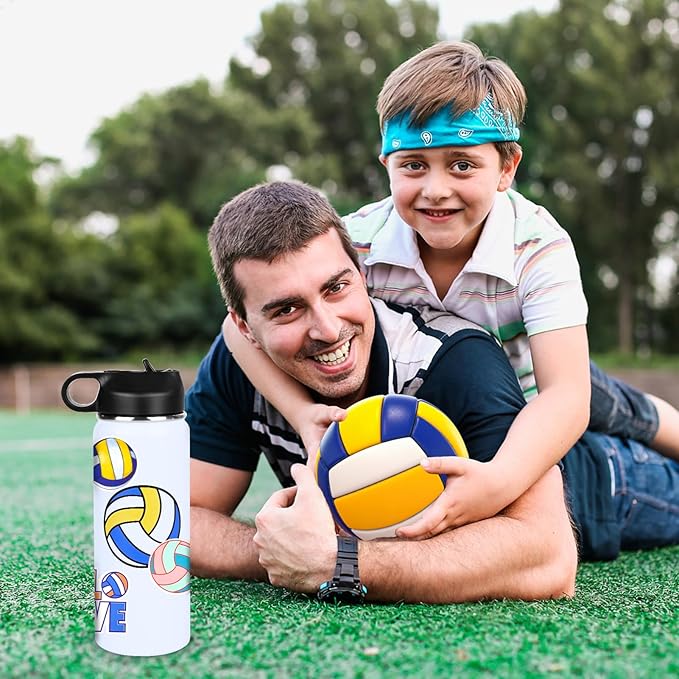 Volleyball Gifts,Volleyball Water Bottle and 50PCS Stickers Accessories Stuff for Teen Girls Player Lovers(18OZ)