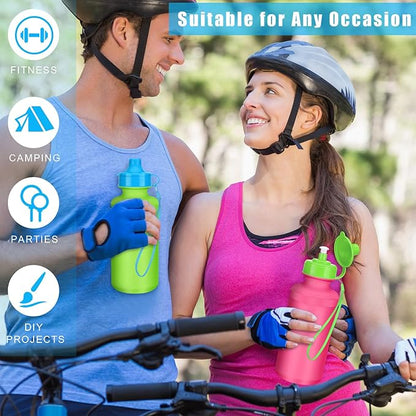 72 Pcs Sports Water Bottles Bulk 20 oz Plastic Water Bottles Reusable Squeeze Water Bottles Team Bottles with Pull Top Cap for Adults Kids Outdoor Cycling Fitness
