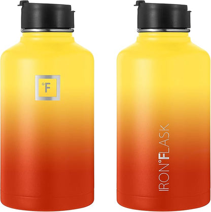Iron Flask Sports Water Bottle - 64 Oz, 3 Lids (Straw Lid), Leak Proof, Vacuum Insulated Stainless Steel, Double Walled, Thermo Mug, Metal Canteen