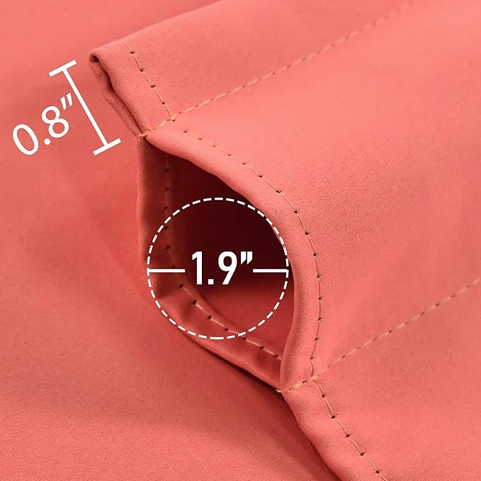 Coral Valance for Windows 42x18 Inch Solid Thermal Insulated Blackout Rod Pocket Kitchen Valance for Bathroom Living Room 1 Panel