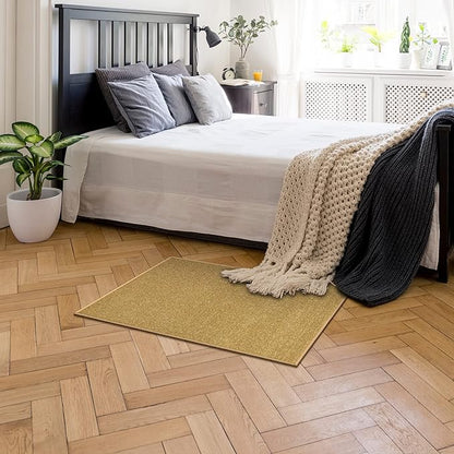 Machine Washable Modern Solid Design Non-Slip Rubberback 2x3 Pack of 2 Traditional Area Rug for Entryway, Bedroom, Kitchen, Bathroom, 2'3" x 3' - Pack of 2, Beige