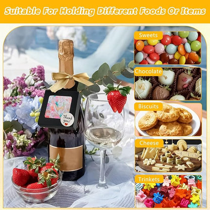 50 Pcs Wine Bottle Box with Window,Hanging Foldable Wine Boxes for Gifts, Kraft Paper Empty Bottle Hanger Box with Thank You Stickers and Champagne Ribbon for Candy Chocolate Cookies(Black)