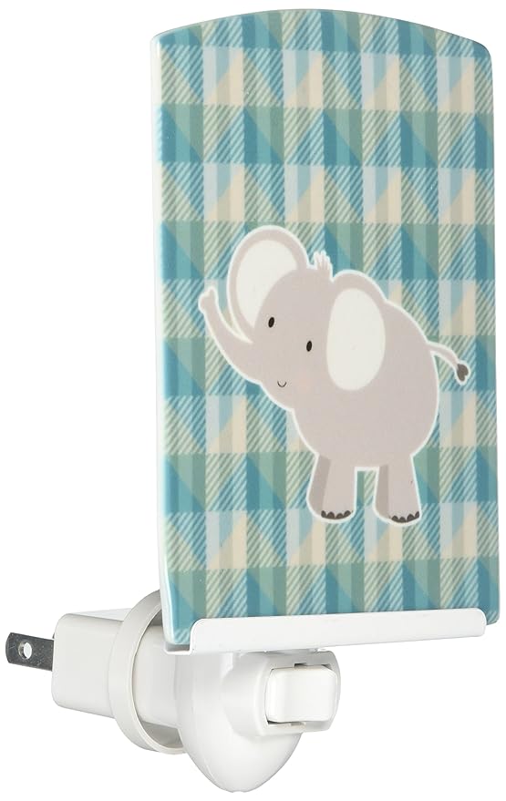 Caroline's Treasures BB7022CNL Elephant Ceramic Night Light Compact, UL-Certified, Ideal for Bedroom, Bathroom, Nursery, Hallway, Kitchen, 6x4x3, Multicolor