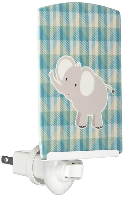 Caroline's Treasures BB7022CNL Elephant Ceramic Night Light Compact, UL-Certified, Ideal for Bedroom, Bathroom, Nursery, Hallway, Kitchen, 6x4x3, Multicolor
