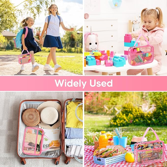 6 Packs Large Clear Toy Storage Bags, Reusable PVC Organizing Bags, zipper bags for organizing,Clear Zippered Blocks Bag Set,Waterproof Toy Storage Bags for Zipper,Puzzle, Kids Books,Board Games