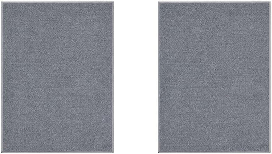 Machine Washable Modern Solid Design Non-Slip Rubberback 2x3 Pack of 2 Traditional Area Rug for Entryway, Bedroom, Kitchen, Bathroom, 2'3" x 3' - Pack of 2, Gray