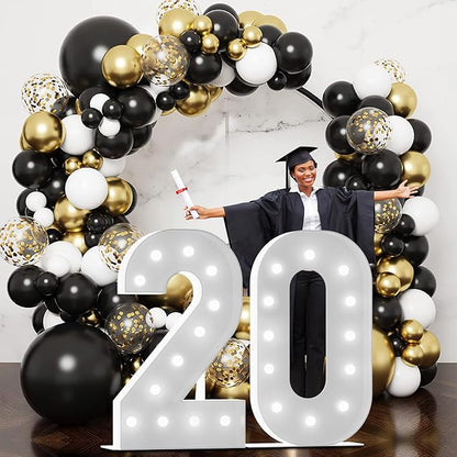 4FT Marquee Light Up Numbers Marquee Numbers 20, Choose Your Color, Including Cool White & Colorful, NO Glue Gun Needed, 2024 Graduation Decorations