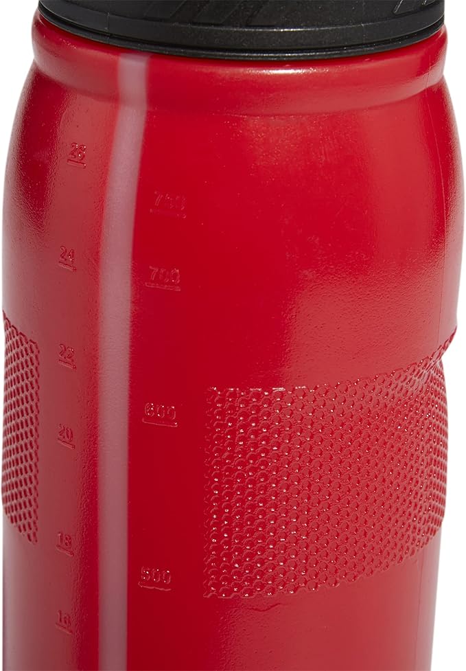 adidas 750 ML (28 oz) Stadium Refillable Plastic Sport Water Bottle, Scarlet Red/Black, One Size