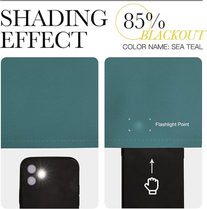 NICETOWN Short Kitchen Blackout Curtains, Thermal Insulated Solid Grommet Blackout Curtains/Drapes/Panels for Dining Room (Sea Teal, 1 Pair, 42 by 50-Inch)