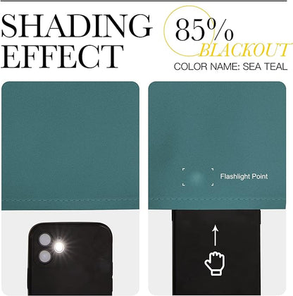 NICETOWN Kitchen Curtain Panels Blackout Draperies, Thermal Insulated Solid Grommet Blackout Curtains/Drapes (Sea Teal, One Pair, 34 by 63-Inch)