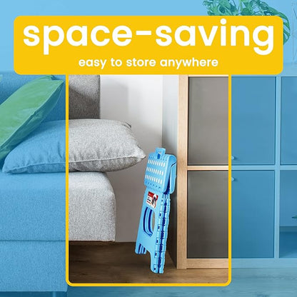 ACSTEP Folding Step Stool for Adults 11 Height Lightweight Plastic Stepping Stool Foldable Step Stool Hold up to 300lbs Non Slip Collapsible Stool Blue