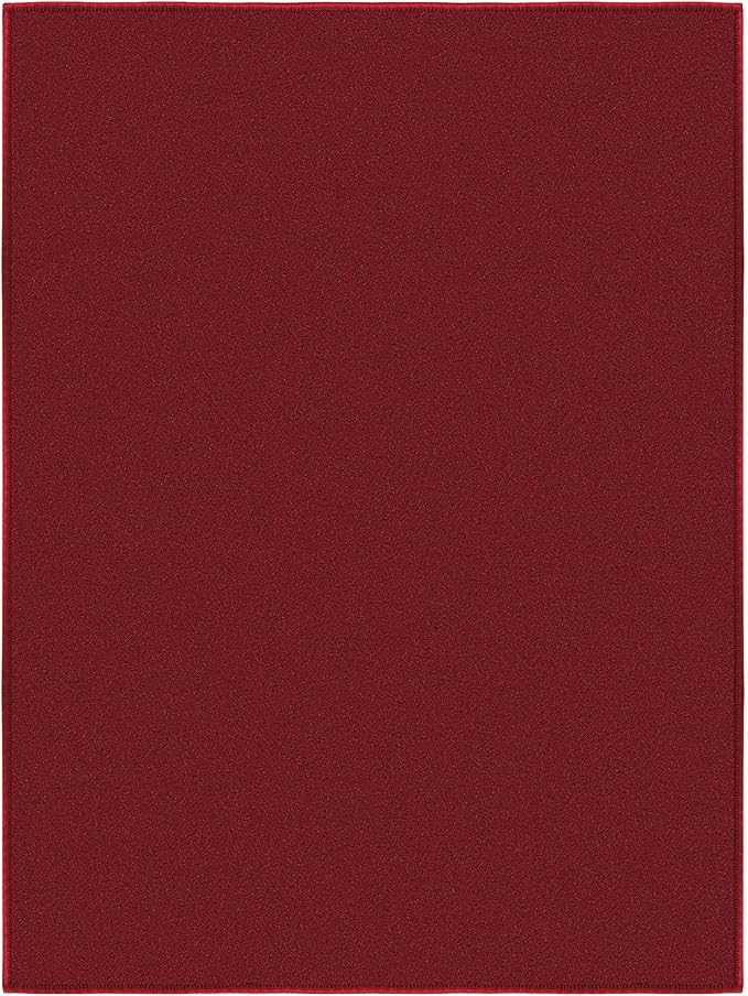 Machine Washable Modern Solid Design Non-Slip Rubberback 2x3 Traditional Area Rug for Entryway, Bedroom, Kitchen, Bathroom, 2'3" x 3', Red