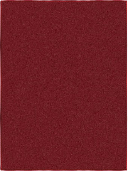 Machine Washable Modern Solid Design Non-Slip Rubberback 2x3 Traditional Area Rug for Entryway, Bedroom, Kitchen, Bathroom, 2'3" x 3', Red