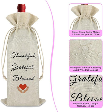 Graduation Appreciation Gift for Teacher Coach Wine Bag Graduation Farewell Gift for Best Friends Graduation Party Decors Wine Gift Bag Leaving Gift Retirement Gift for Grandma Burlap Wine Wrap Bag