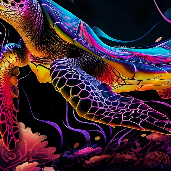 AILONEN Colorful Sea Turtle Shower Curtain for Bathroom,Beautiful Turtle with Fish Bath Curtain for Kids,Boys,Girls,Ocean Animal Theme Waterproof Fabric Shower Curtain Set with Hooks,36" W*72" H