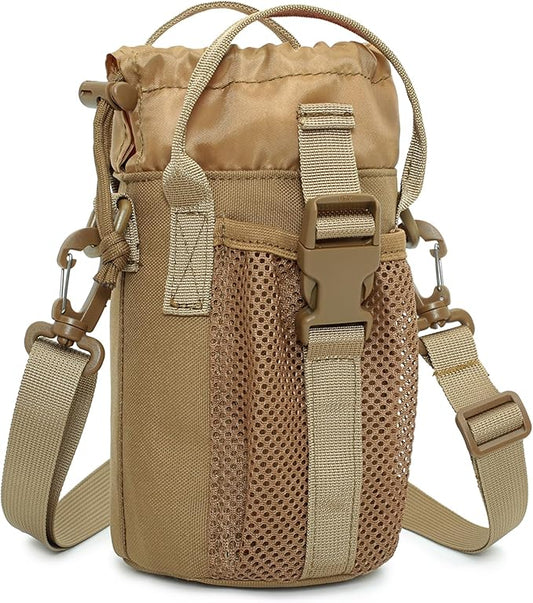 Water Bottle Holder Bag with Adjustable Shoulder Strap,Water Bottle Carrier Bag for Sports Gym Hiking Camping Walking Travel