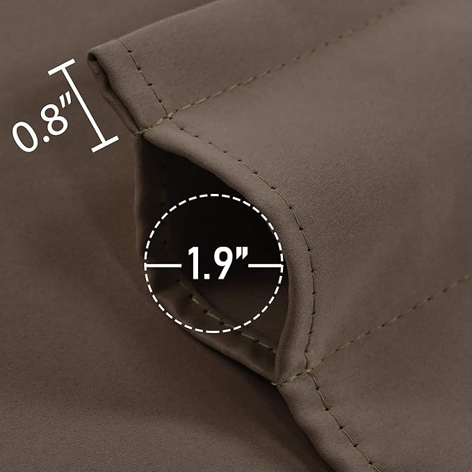 Coffee Brown Valance for Windows 42x18 Inch Solid Thermal Insulated Blackout Kitchen Short Curtain Toppers Valance Rod Pocket for Bathroom Living Room 2 Panels