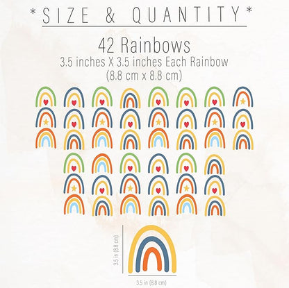 Rainbow Wall Stickers Kids Room Decals Peel and Stick Wall Decals for Living Room Bedroom Nursery Home Decor Playrooms Wall Decals (Color 02)
